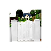 Gefradis - Portillon pvc blanc soulac L100 x H115 - Verrou intérieur gauche