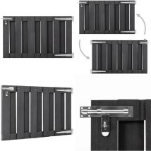 Portillon wpc 100x60 cm Gris - Porte De Jardin - Portillon - Clôture - Barrière - Wpc - Home & Living