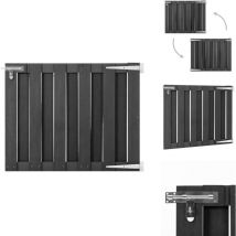 Portillon wpc 100x80 cm Gris - Porte De Jardin - Portillon - Clôture - Barrière - Bois Composite