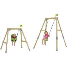 Tp Toys - Portique évolutif forest acorn balançoire - fauteuil bébé - kit d'ancrage - bois fsc h200 cm