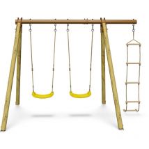 Portique bois poutre métal 1,90 m Techwood Premium PIKI - 3 enfants