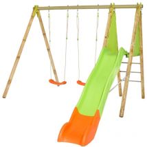 Trigano - Balançoire en bois poutre métal 2,30 m Techwood arroba - 4 enfants