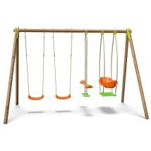 M&s - Portique bois poutre métal 2,30 m Techwood Premium bongo - 6 enfants