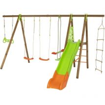 Balançoire en bois poutre métal 2,30 m Techwood Premium octavo - 8 enfants