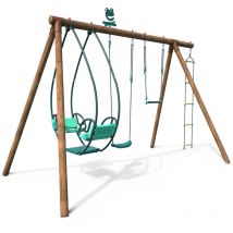Balançoire en bois traité 4 agrès Juliette