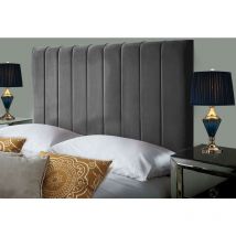 Portland Plush Velvet 5ft Kingsize 36' Headboard - Grey