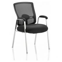 Portland - Visitor (Straight Leg) Black Fabric Black Mesh Back with Arms