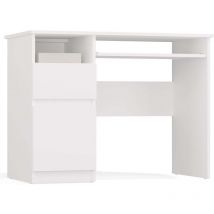 Topeshop - porto – Escritorio informático con 1 puerta y 1 cajón a la izquierda – 51x98.5x75.5 cm – Blanco