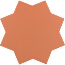 Carrelage sol / mur forme étoile terracotta 16,8x16,8 cm PORTO STAR WARM SIENA (vendu par boite de 0,49m2)