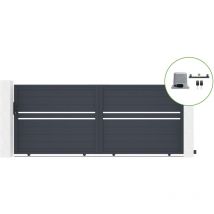 Portail coulissant 3,5m cimone H.140cm alu + motorisation ranger C300