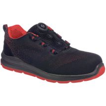 Portwest - Compositelite Wire Lace Safety Trainer Knit S1P - 39 - Noir/Rouge