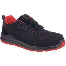 Portwest - Compositelite Wire Lace Safety Trainer Knit S1P - 47 - Noir/Rouge