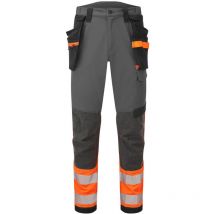 Portwest Ev4 Warnschutz Stretch Bundhose Klasse 1 Mit Abnehmbaren Holstertaschen Regulär Orange 32