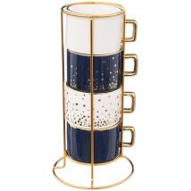 Porzellantassen mit Ständer stars, 4er-Set, 170 ml