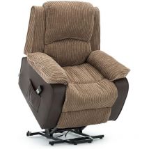 Postana Brown Dual Rise Recliner Fabric Armchair