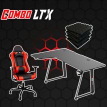 Zstyle - Postazione Gaming ltx Rosso - gtx Sedia gaming ufficio scrivania tavolo pannelli fonoassorbenti set