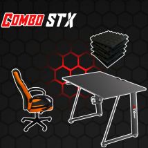 Zstyle - Postazione Gaming stx Arancione - rtx Sedia gaming ufficio scrivania tavolo pannelli fonoassorbenti set