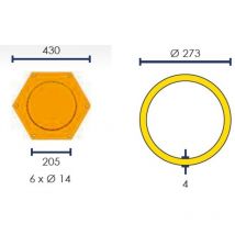 Mw Tools - Poste de protección 273x1200mm Amarillo/Negro metalworks