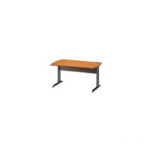 Poste de Travail Informatique Bureau GAMI Jazz Aulne 160x74x80cm Pieds en Métal Avec Voile de Fond - 383776