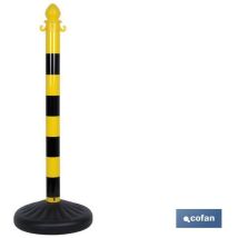 Poteau Et Base Pour Chaîne (Jaune/Noir) 1m