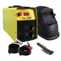 Proweltek - Poste à souder Inverter à l'arc PW200 Numérique soudure Acier Fonte Inox+ Cagoule de soudure Automatique 2 capteurs