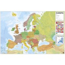 Poster carte de l'Europe pt physique politique
