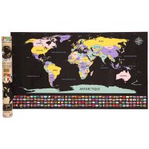 Poster da grattare Mappa del mondo - Bandiere