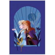 Poster d'Art - Elsa & Anna Avec Un Petit Oiseau Sur La Main - 50 x 40 cm