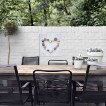 Tableau de jardin Coeur de Coquillages 50 x 50cm Multicolore