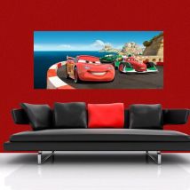Poster géant Cars Sur Piste Disney intisse 202X90 cm