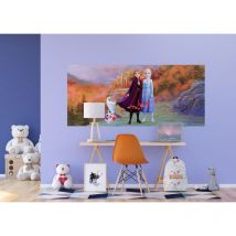 Ag Art - Poster géant Intissé - Disney La Reine des Neiges 2 - modèle Anna Elsa et Olaf dans la forêt 202 cm x 90 cm