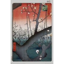 Poster hiroshige plum frutteto vicino al santuario di kameido