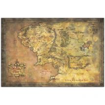 Poster il signore degli anelli mappa della terra di mezzo