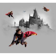 Papier peint intissé Harry Potter Quidditch 3 personnages - 300 x 270 cm - 4 lés