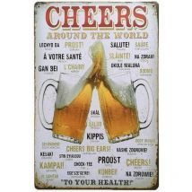 Fei Yu - Poster Métal Vintage Mural Signe Affiche Art Plaque Café Bar Pub Décor,Poster Métallique Affiche Peinture Art Décoratif Vintage pour Bar