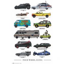 Poster quatre roues icônes