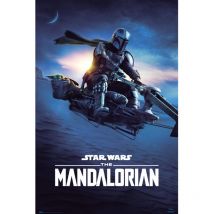 Poster star wars the mandalorian speeder bike 2