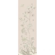 Poster Thème fleurs blanches et fond rose - 90 x 270 cm - Multicolor