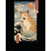 Poster vincent trinidad catzilla ukiyoe