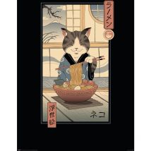Poster vincent trinidad neko ramen ukiyoe