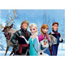 Poster XXL intisse La Reine des Neiges Portraits d'Elsa Anna Olaf Sven Kristoff Hans de Disney 155X115 CM