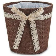 Jardinière en chocolat gris naturel 18 x 17 x 18 cm