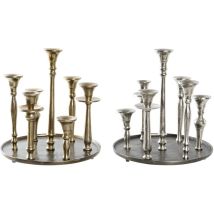Bougeoir Dkd Home Decor 29 x 29 x 30 cm aluminium moderne (2 pièces)