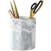 Pot à crayons, support de bureau en marbre, pot à crayons pour filles et enfants, organiseur de bureau en céramique durable, porte-pinceaux de