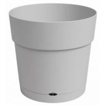 Pot a fleurs et plantes rond capri large - Plastique - Réservoir d'eau - diametre 30 cm - Gris clair Artevasi
