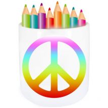 Pot à stylo en céramique Peace and love Cbkreation