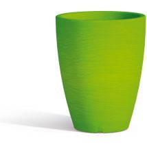 Idralite - Pot avec soucoupe en résine mod. Aloe Rond ø 30 cm h 38 vert
