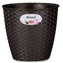 Pot à réserve d'eau – Vaso Rattan Tondo Natural – Stefanplast – Polypropylène, Style Rattan, Largeur, Hauteur, Longueur, Quantité par pack