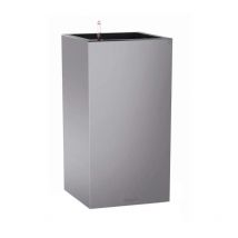 Lechuza - Pot de fleur Canto Premium Colonne 40 - kit complet, argent métallique