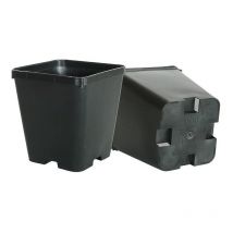 Pot 0,9L carré noir plastique 10X10X11